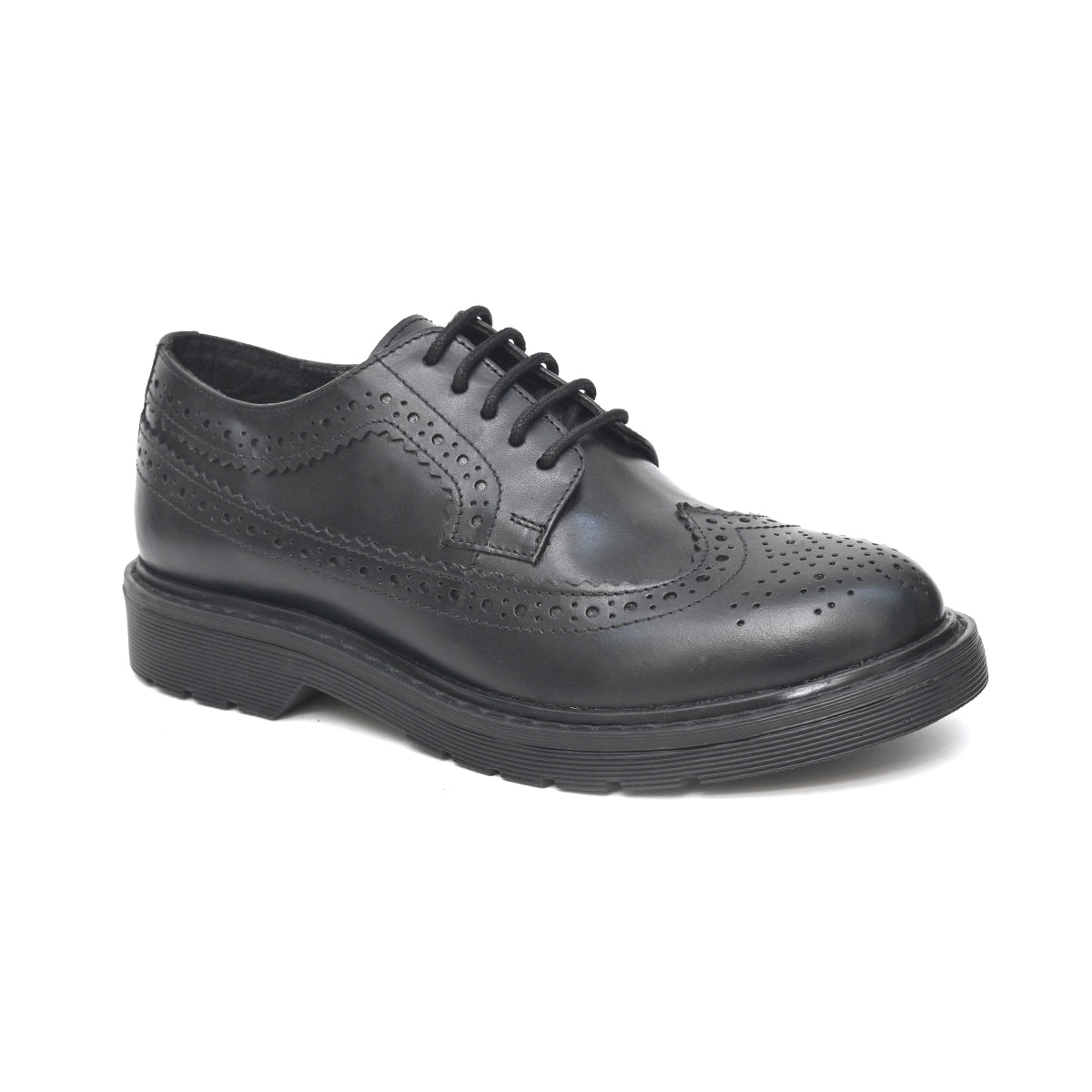 LAYLA Genuine Leather Black Dual Size technology School Shoes