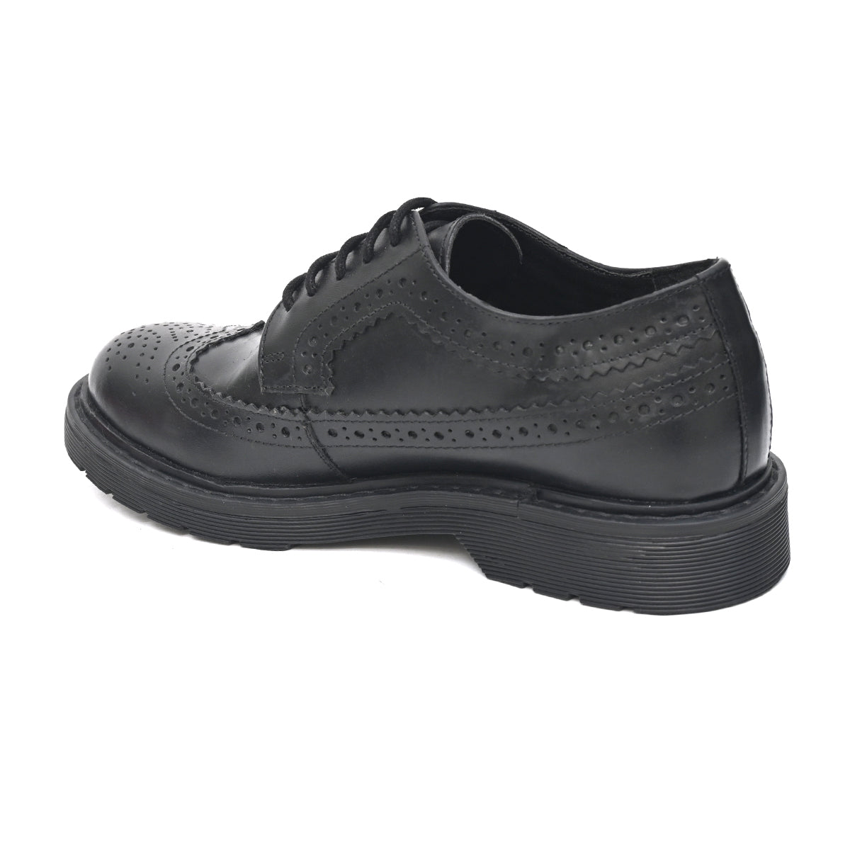 LAYLA Genuine Leather Black Dual Size technology School Shoes