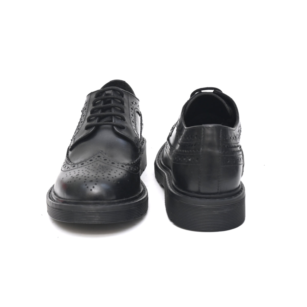 LAYLA Genuine Leather Black Dual Size technology School Shoes