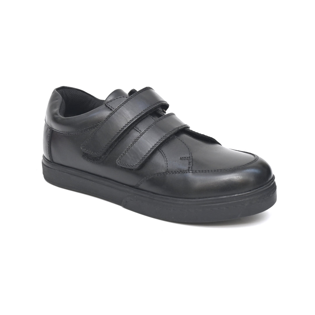 GARRY Genuine Leather Black Dual Size technology School Shoes