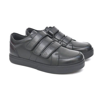 GEORGE Genuine Leather Black Dual Size technology School Shoes