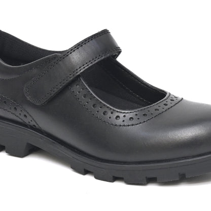 BELLA Genuine Leather Black Dual Size technology School Shoes