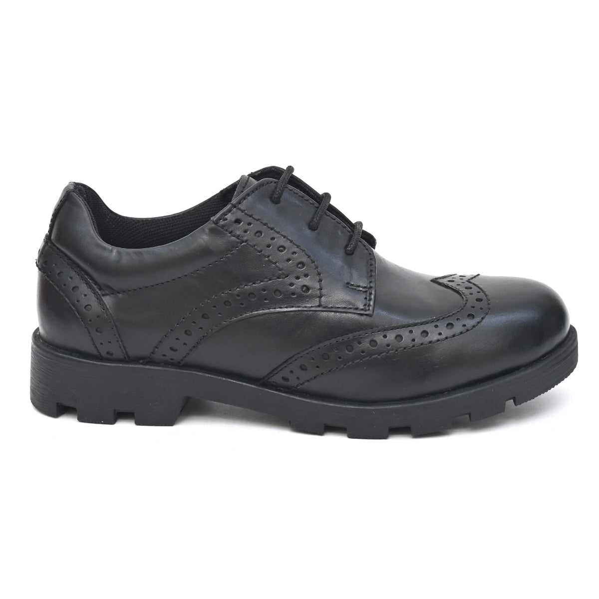 BEN Genuine Leather Black Dual Size technology School Shoes