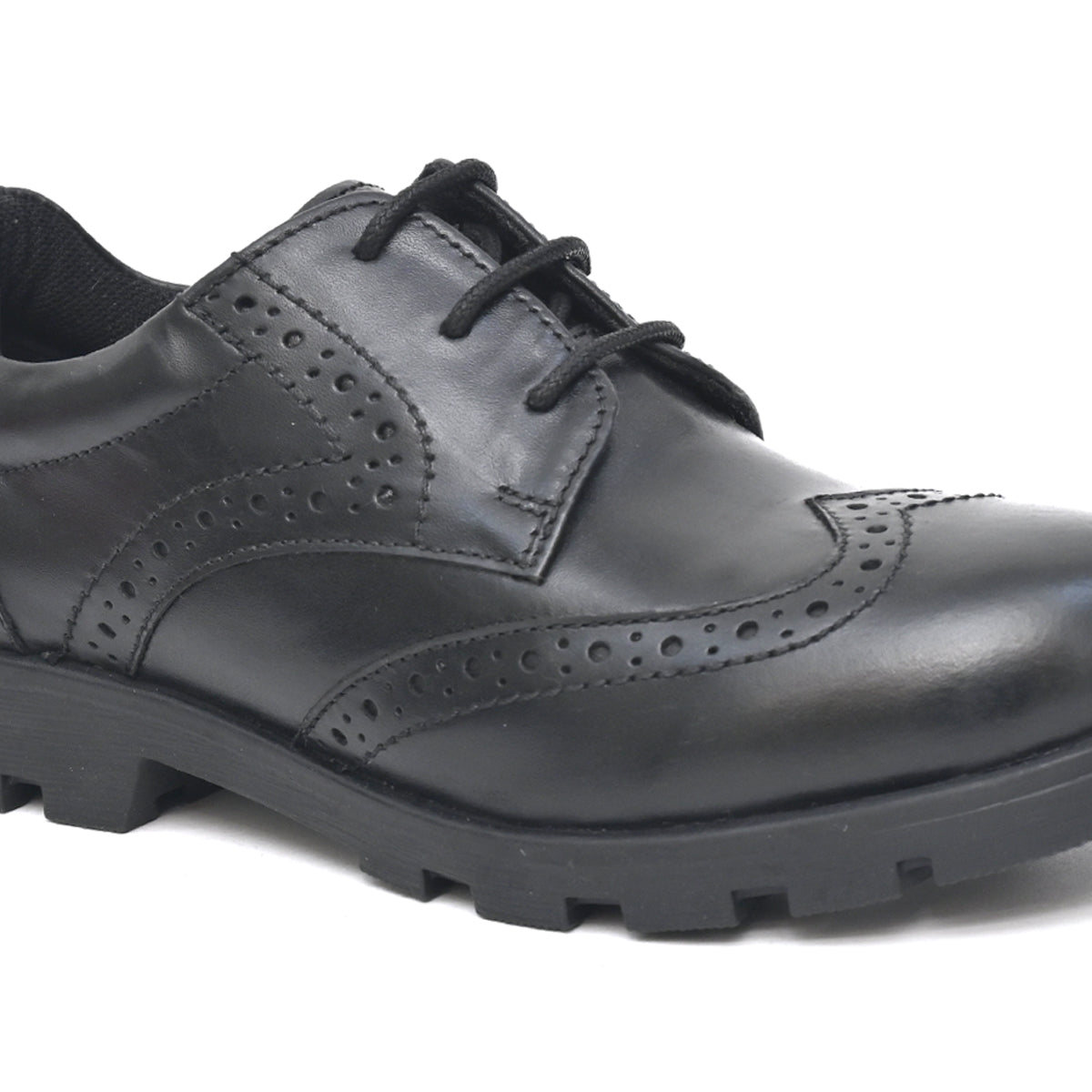 BEN Genuine Leather Black Dual Size technology School Shoes