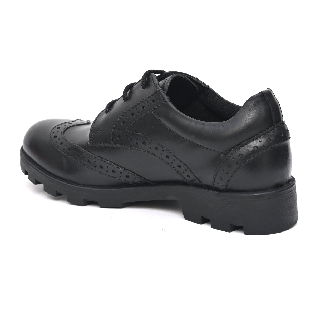 BEN Genuine Leather Black Dual Size technology School Shoes