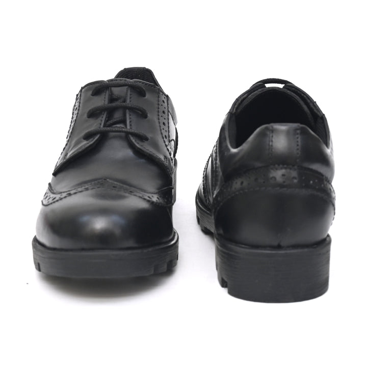 BEN Genuine Leather Black Dual Size technology School Shoes
