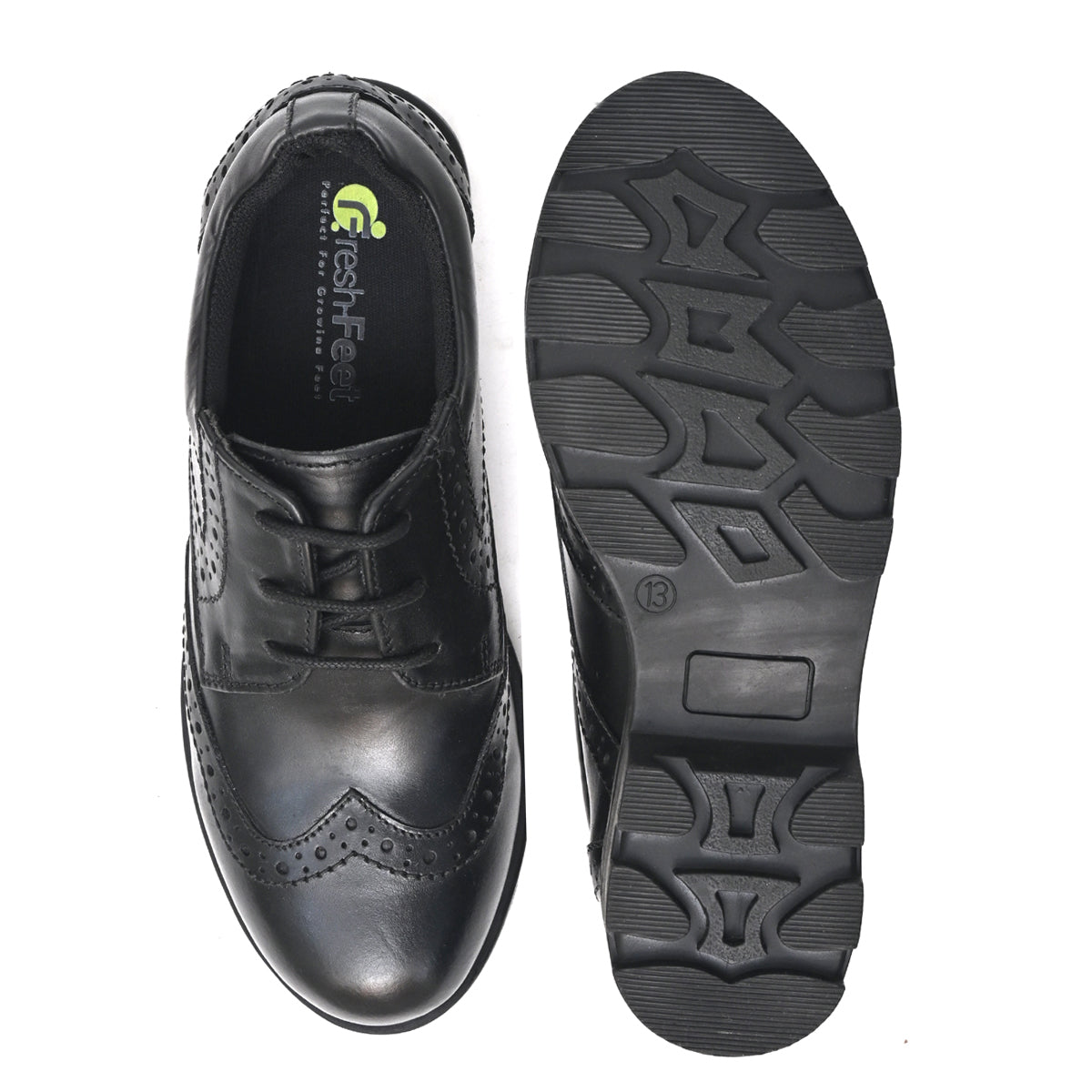 BEN Genuine Leather Black Dual Size technology School Shoes