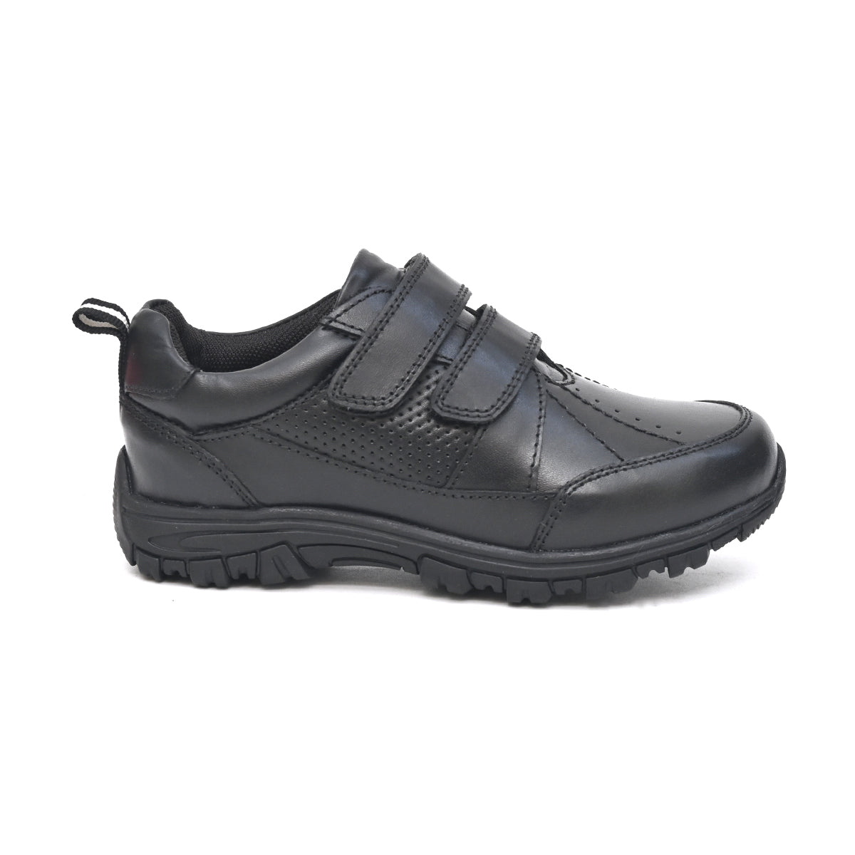 CHRIS Genuine Leather Black Dual Size technology School Shoes