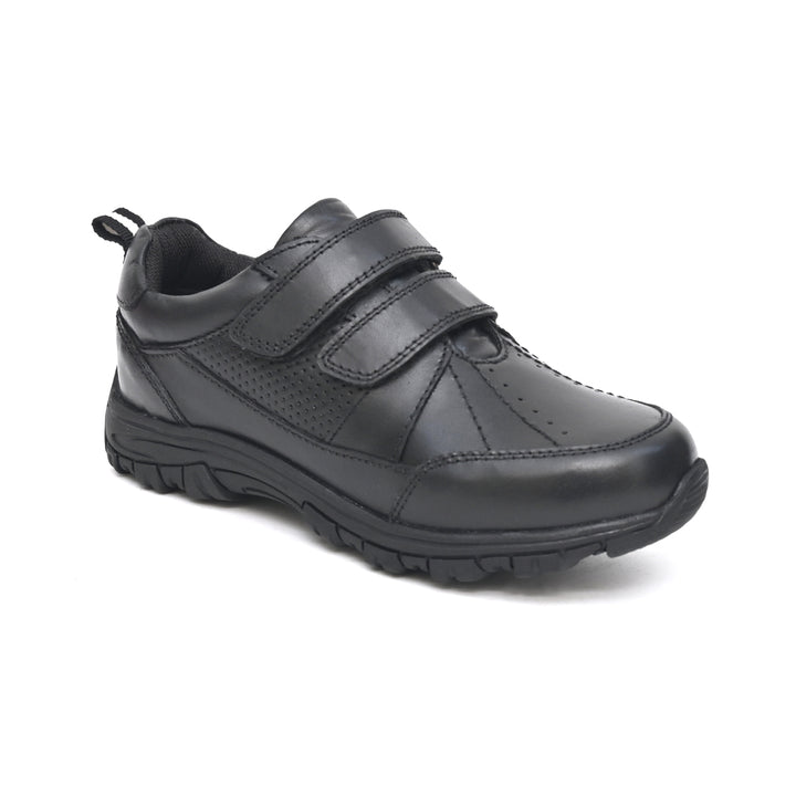 CHRIS Genuine Leather Black Dual Size technology School Shoes