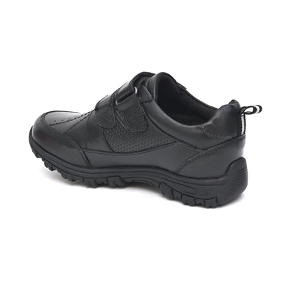 CHRIS Genuine Leather Black Dual Size technology School Shoes