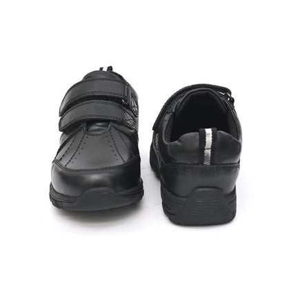 CHRIS Genuine Leather Black Dual Size technology School Shoes