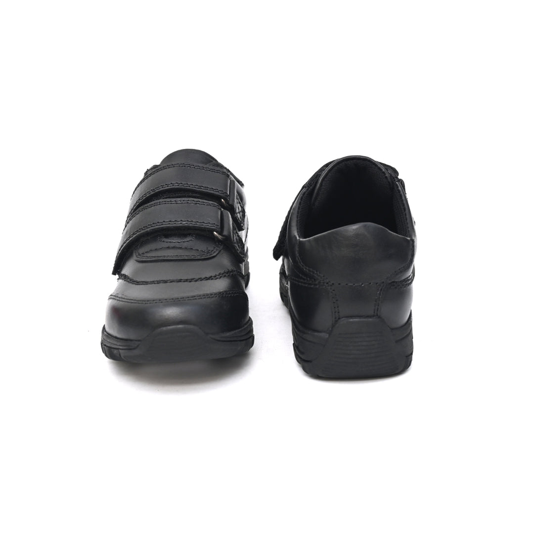 CHARLIE Genuine Leather Black Dual Size technology School Shoes