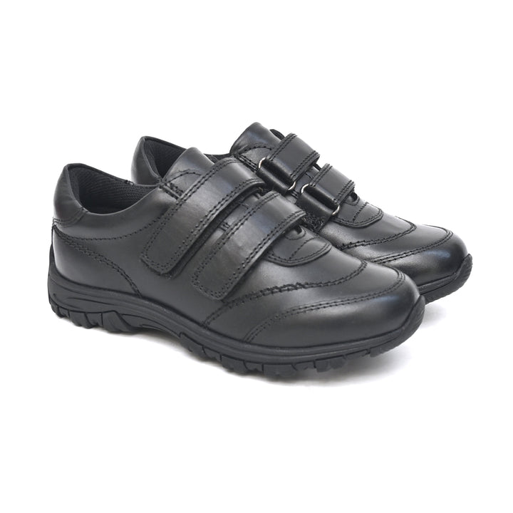CHARLIE Genuine Leather Black Dual Size technology School Shoes