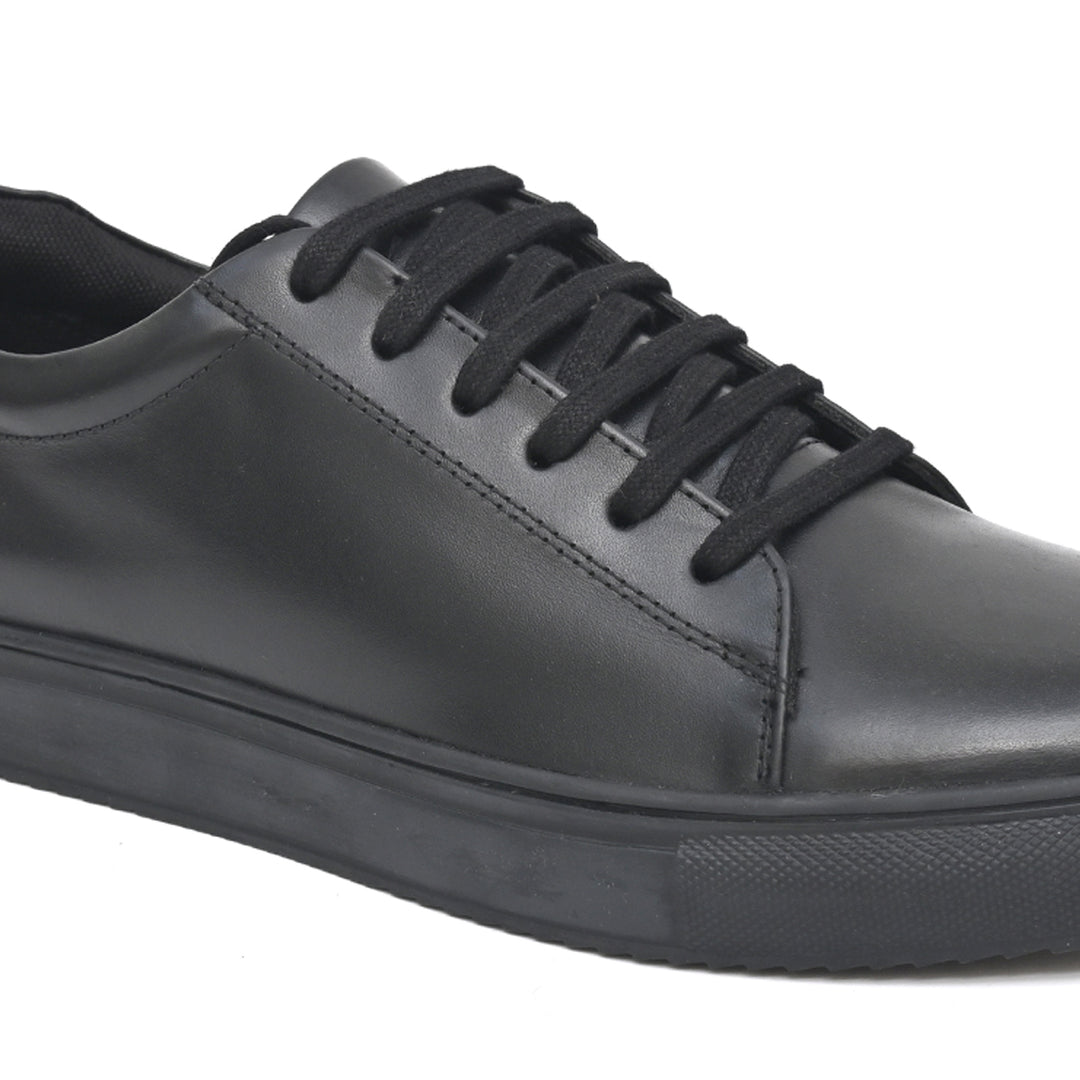 MIKE Genuine Leather Black Shoes for Men