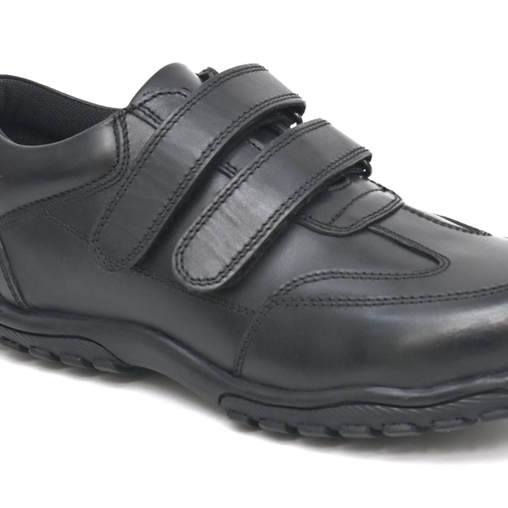 FRANKY Genuine Leather Black Dual Size technology School Shoes