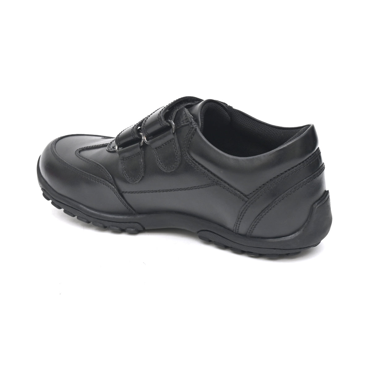 FRANKY Genuine Leather Black Dual Size technology School Shoes