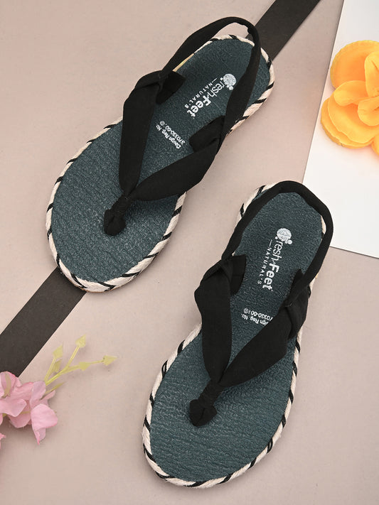 Alexa Black Yoga Mat Sandals for Kids