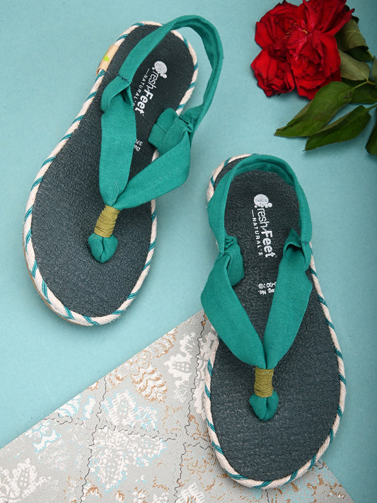 Alexa Teal Yoga Mat Sandals for Kids