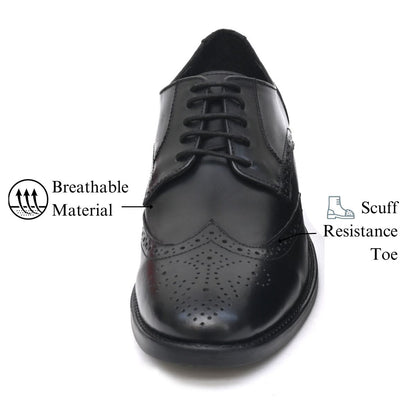 NEEL Genuine Leather Black Shoes for Men