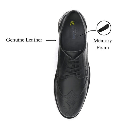 NEEL Genuine Leather Black Shoes for Men