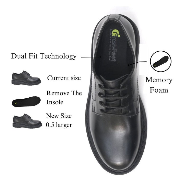 LEO Genuine Leather Black Shoes For Mens