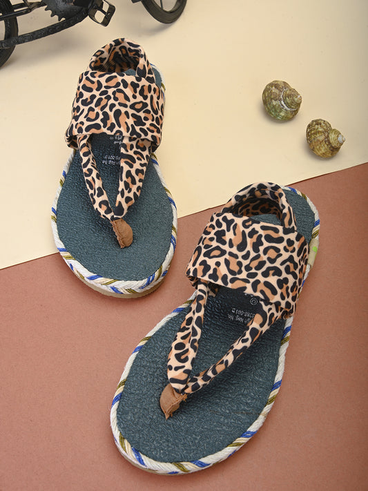 Cinderella Leopard Print Yoga Mat Sandals for Kids