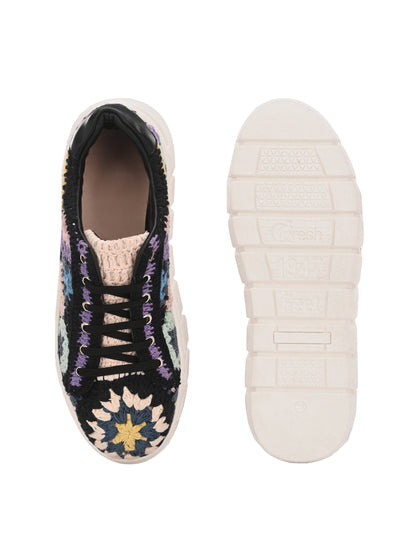 Women's Austria Purple Crochet Sneakers