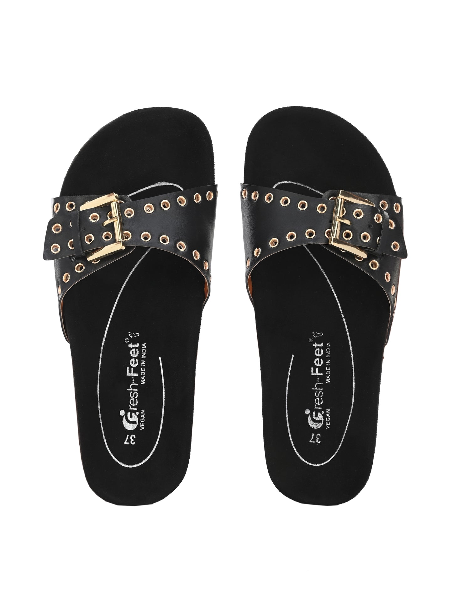 Mia Black Orthopedic Sliders For Women