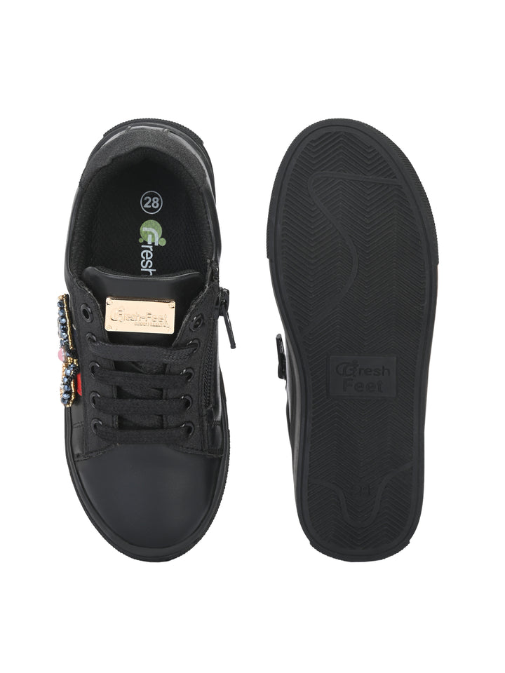 Nice Black Dual Size technology Shoes for Kids