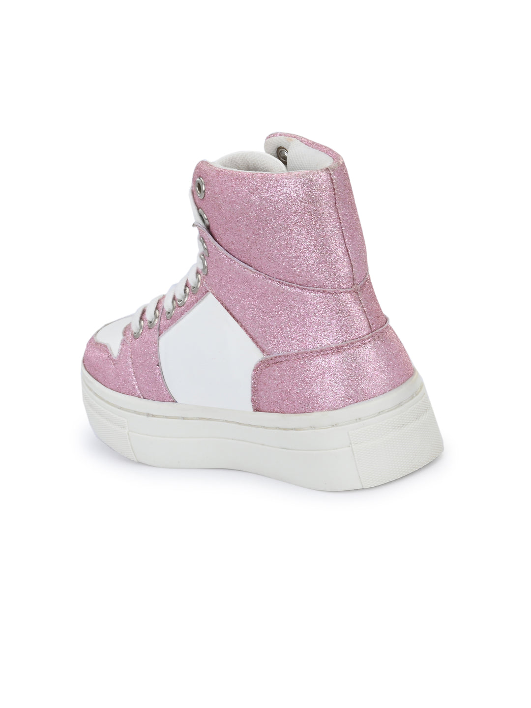 Nick Pink White Dual Size technology Shoes for Kids