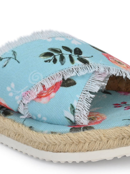 Mithali Floral Print Yoga Mat Sandals for Women