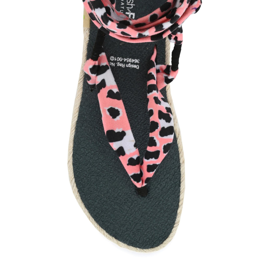 Saina Pale Leopard Print Yoga Mat Sandals for Women