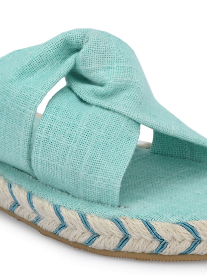 Diana Brushed Sea Green Yoga Mat Sandals for Women