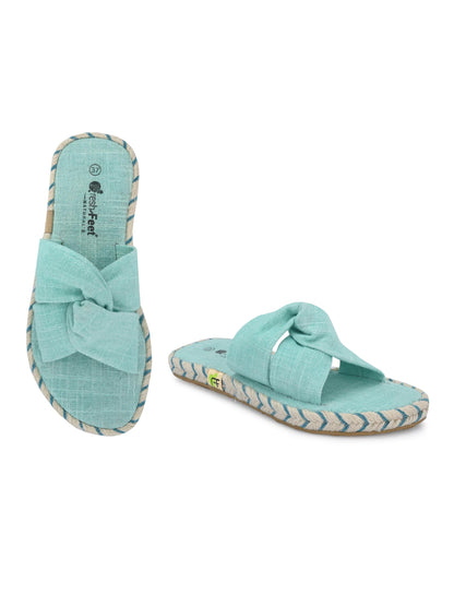Diana Brushed Sea Green Yoga Mat Sandals for Women