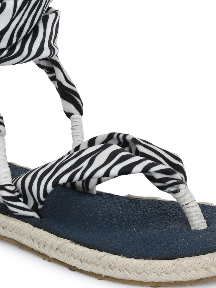 Saina Zebra Print Yoga Mat Sandals for Women