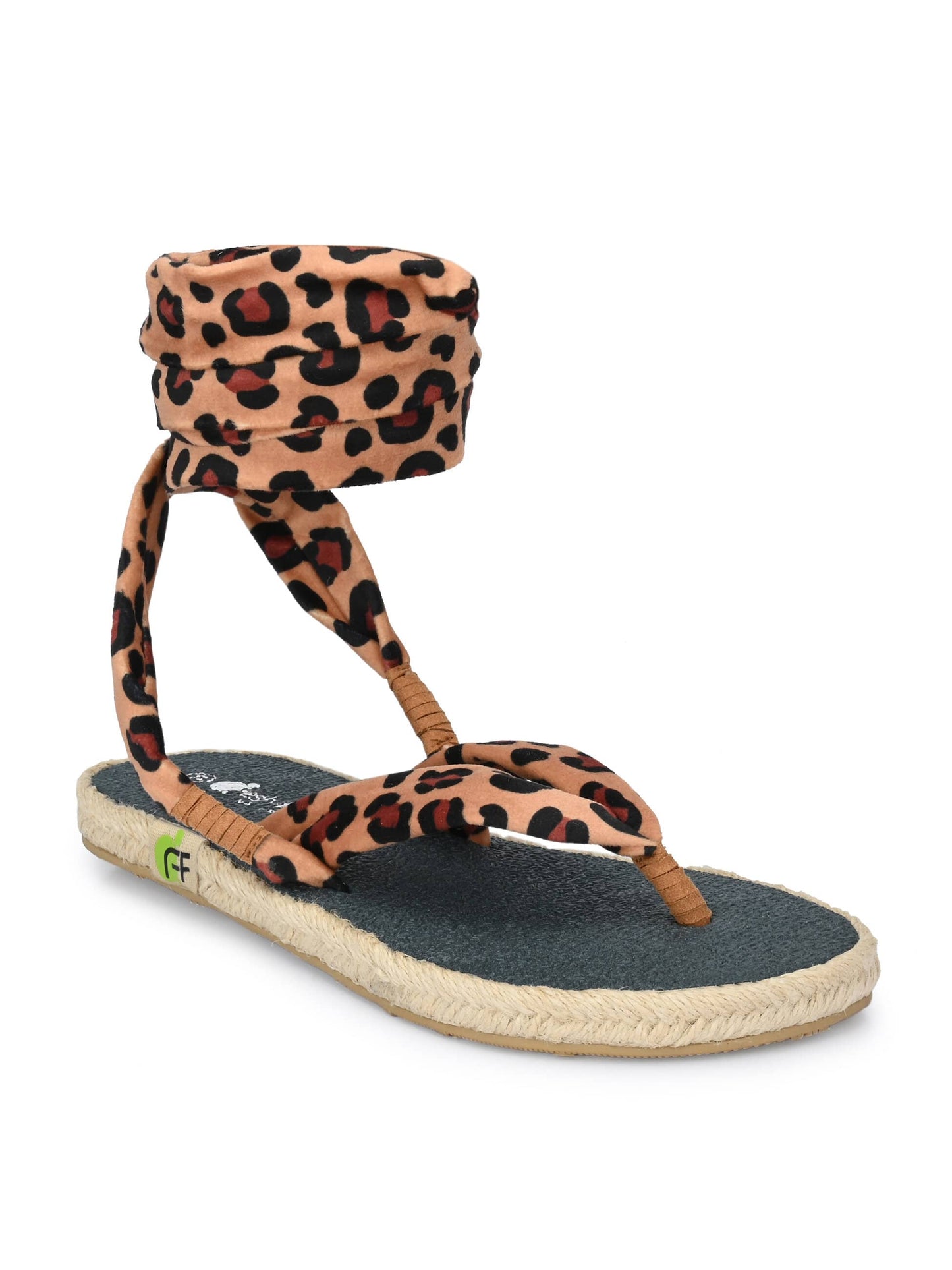 Saina Leopard Print Yoga Mat Sandals for Women