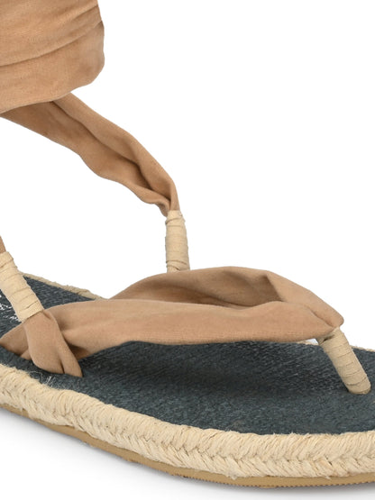 Saina Beige Yoga Mat Sandals for Women