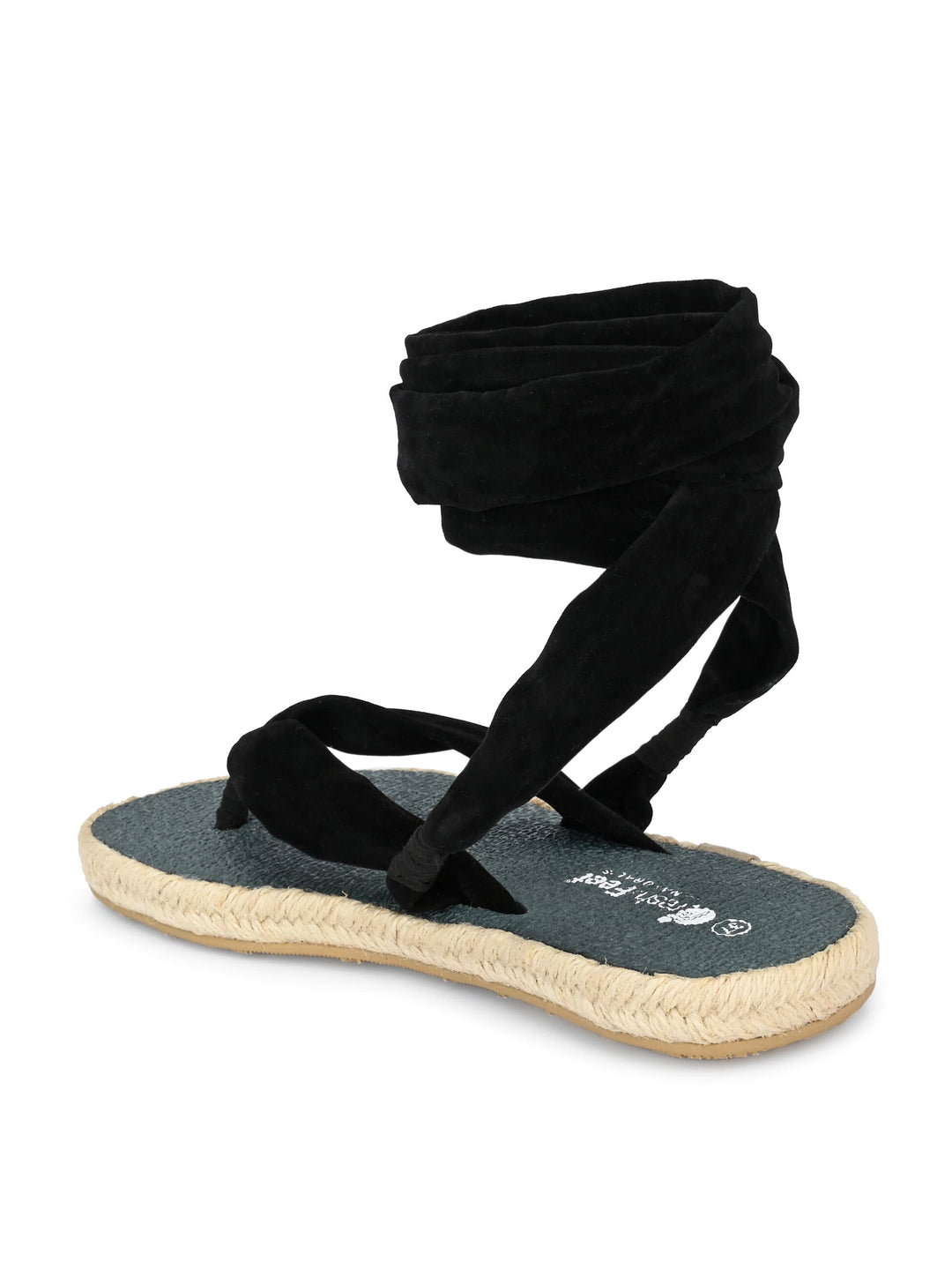 Saina Black Yoga Mat Sandals for Women