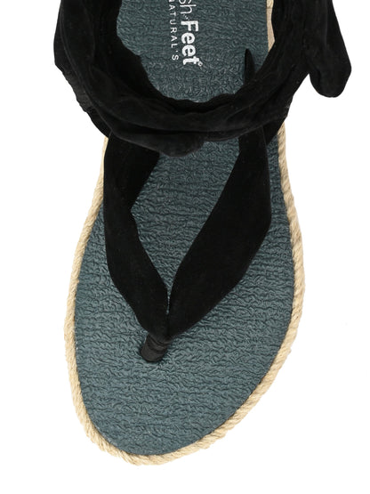 Saina Black Yoga Mat Sandals for Women