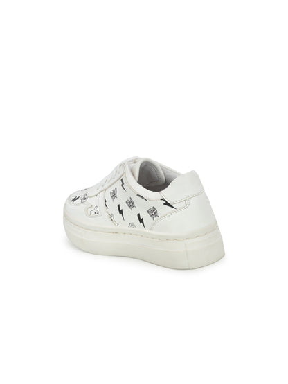 Rockstar White Dual Size technology Shoes for Kids