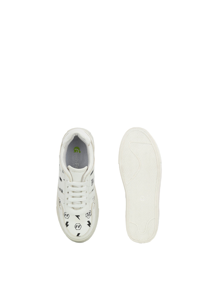 Rockstar White Dual Size technology Shoes for Kids
