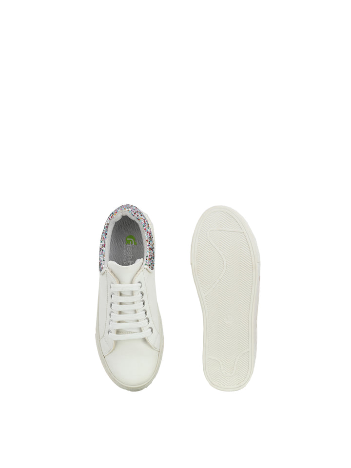 Alya White Dual Size technology Shoes for Kids