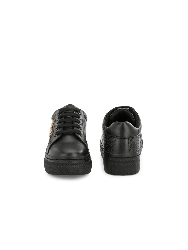 Ronaldo Black Dual Size technology Shoes for Kids