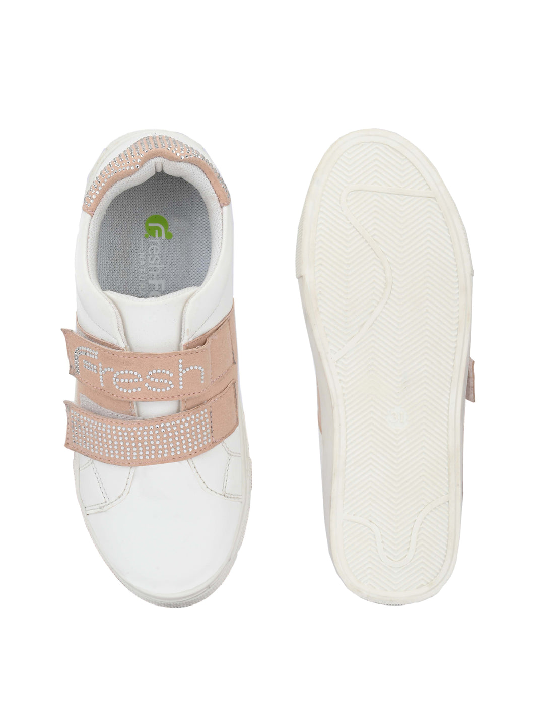 Niko White Pink Dual Size technology Shoes for Kids