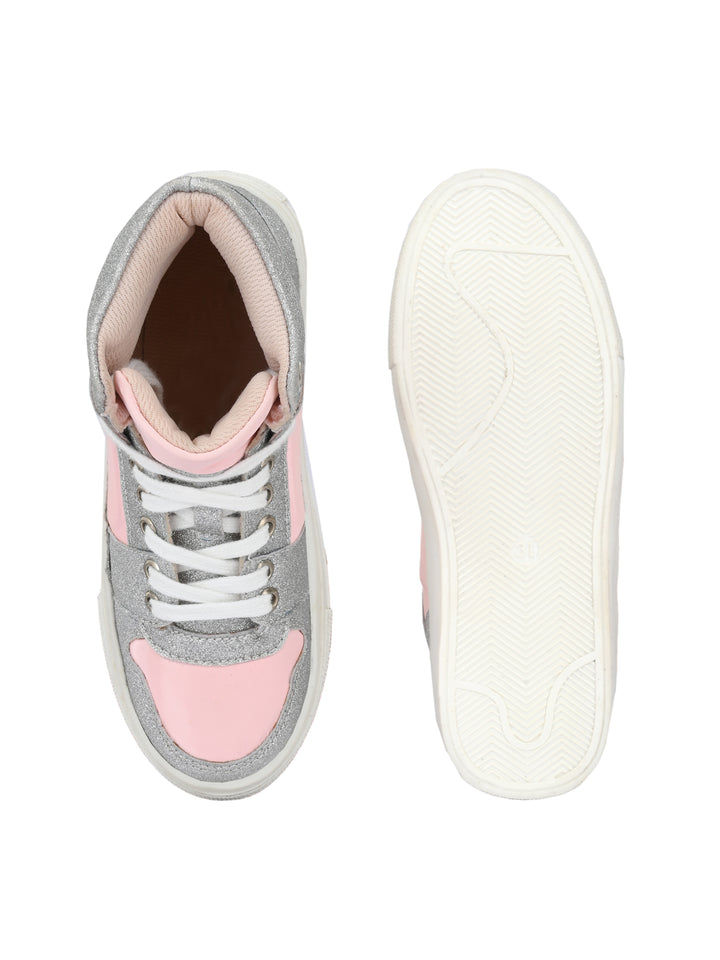 Nick Baby Pink Grey Dual Size technology Shoes for Kids