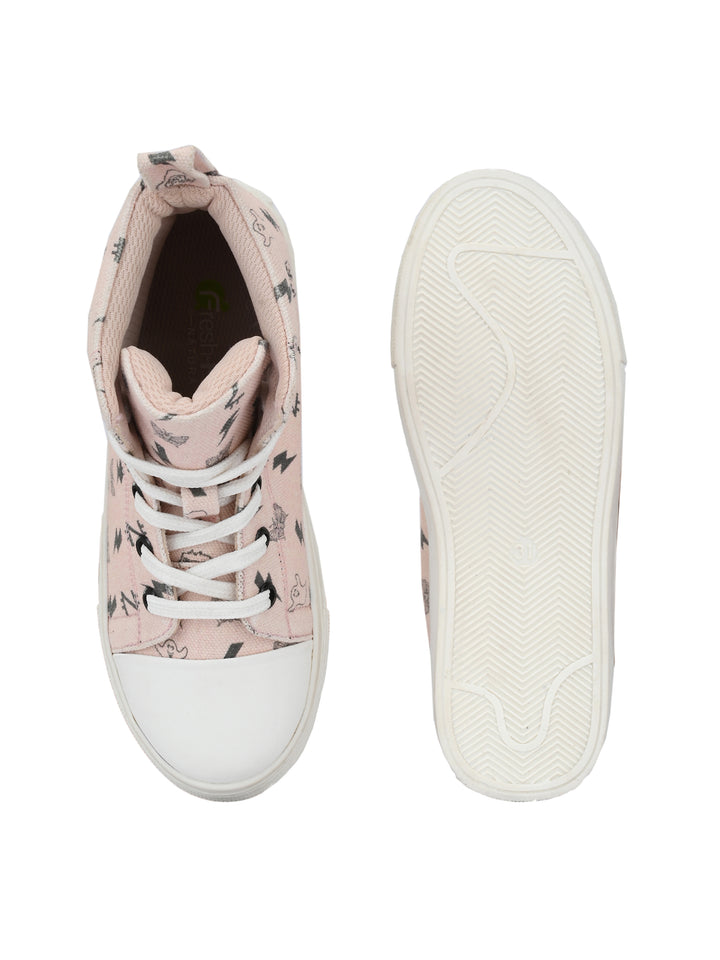 Baby Pink Dual Size technology Shoes for Kids
