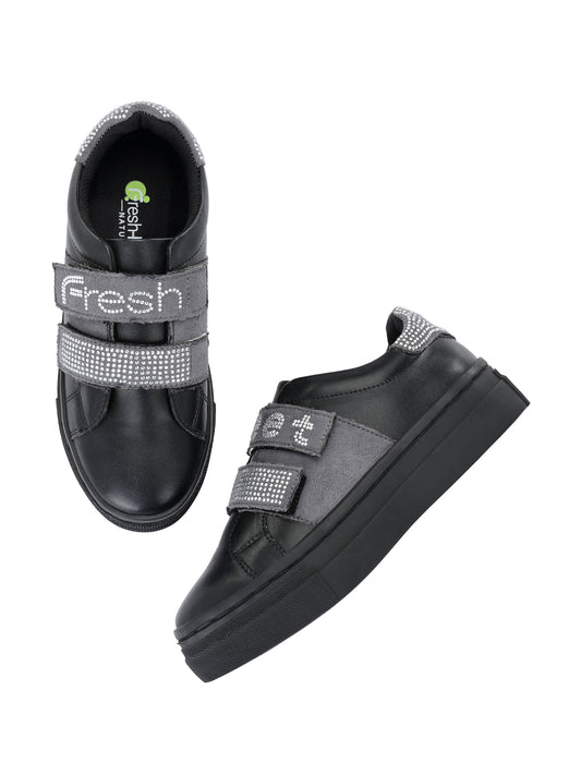 Niko Black Grey Shoes for Kids