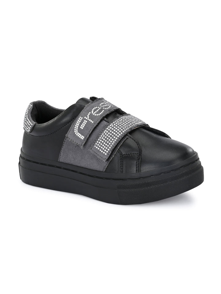 Niko Black Grey Dual Size technology Shoes for Kids