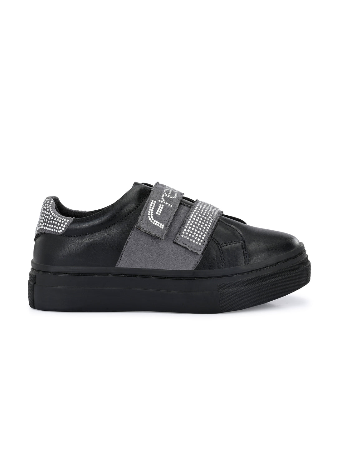 Niko Black Grey Dual Size technology Shoes for Kids