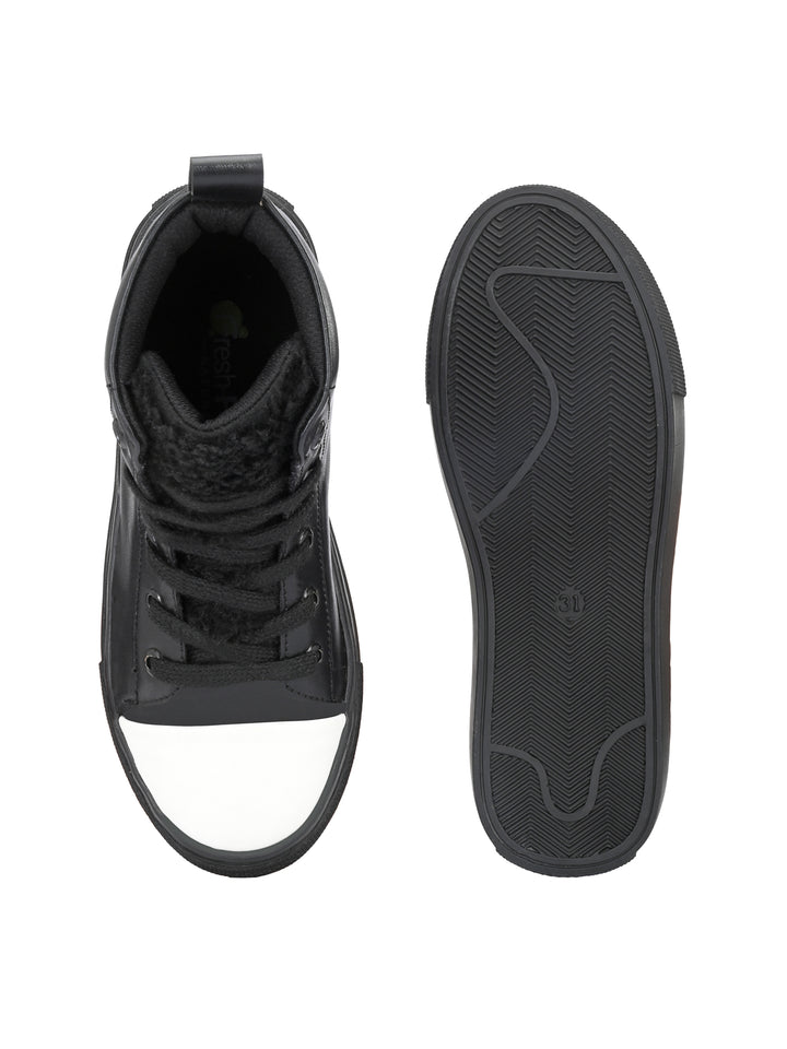 Ninja Black Dual Size technology Shoes for Kids